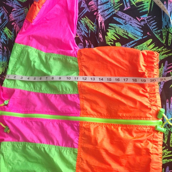 VTG 90s French Toast Neon Color Block Windbreaker - Picture 6 of 11